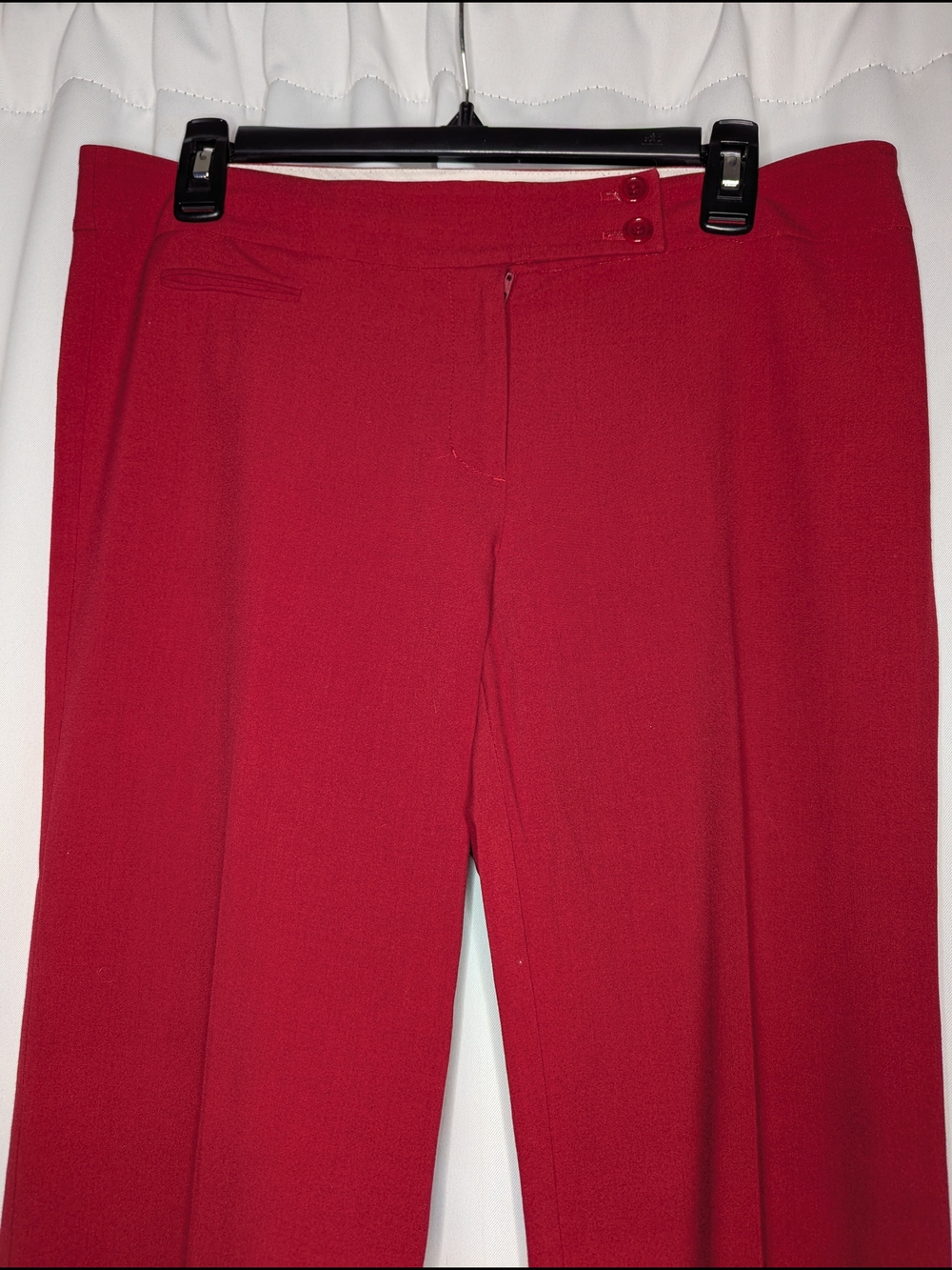 BCBGMaxAzria Red Straight-Leg Dress Trousers